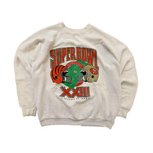 Vintage Superbowl XXIII Sweatshirt Mens XL NFL‎ Cincinnati Bengals/49ers 1989
